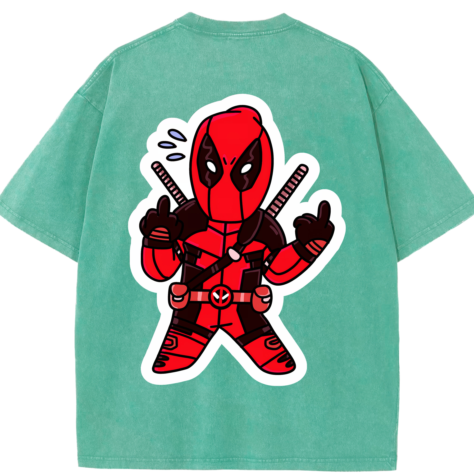 （画像用） Deadpool デッドプール 綿100% ヴィンテージ風 半袖Tシャツ（背面プリント）